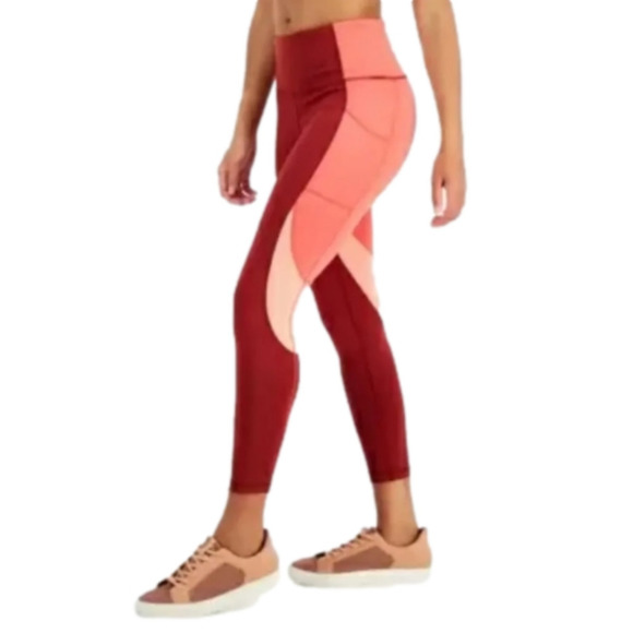 Ideology Pants - Ideology Women's High Rise Colorblock 7/8 Workout Leggings XL